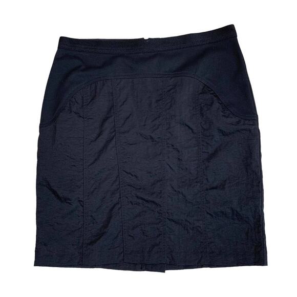 Simply Vera Wang Mini Skirt Black Nylon Elastic waist Back Zip closure women's 8 - Picture 1 of 5
